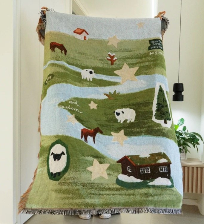 旷野自然小羊艺术挂毯